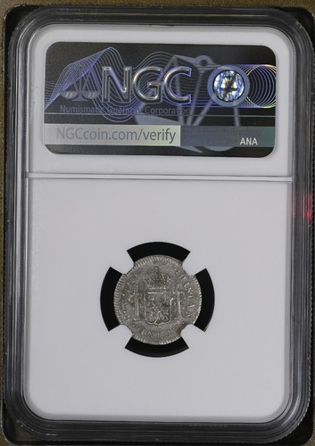 El Cazador Shipwreck (1784) Mexico Silver Bust 1/2 Real 1783 FF NGC AU Details - Picture 4 of 5