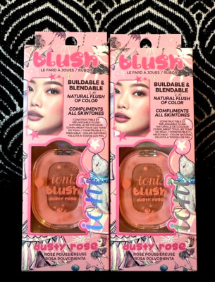 2pk IONI BEAUTY PARADE DUSTY ROSE SUPERFINE PRESSED POWDER BRONZE BLUSH COMPACT
