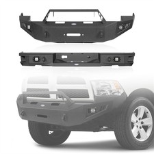 Fit 2009-2012 Dodge Ram 1500 Front Bumper & Rear Bumper W/ Winch Plate & Lights