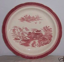 Mandarin-Pink Scalloped by Spode China Chop Plate 