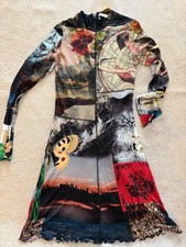 Alice + Olivia Delora Paneled Flare Mini Dress - Eco Fusion Patchwork Print