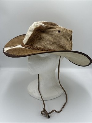 Brown White Cowhide Cowboy Hat | Genuine Hair On Hide Medium