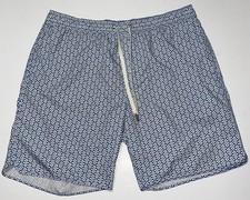 Fair Harbor Swim Short With Built in Liner Men  s XXL Blue White 8  Inseam EUC