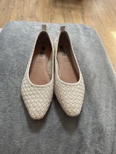 M & S Woven Leather Flat Ballet Pumps Size 7 1/2