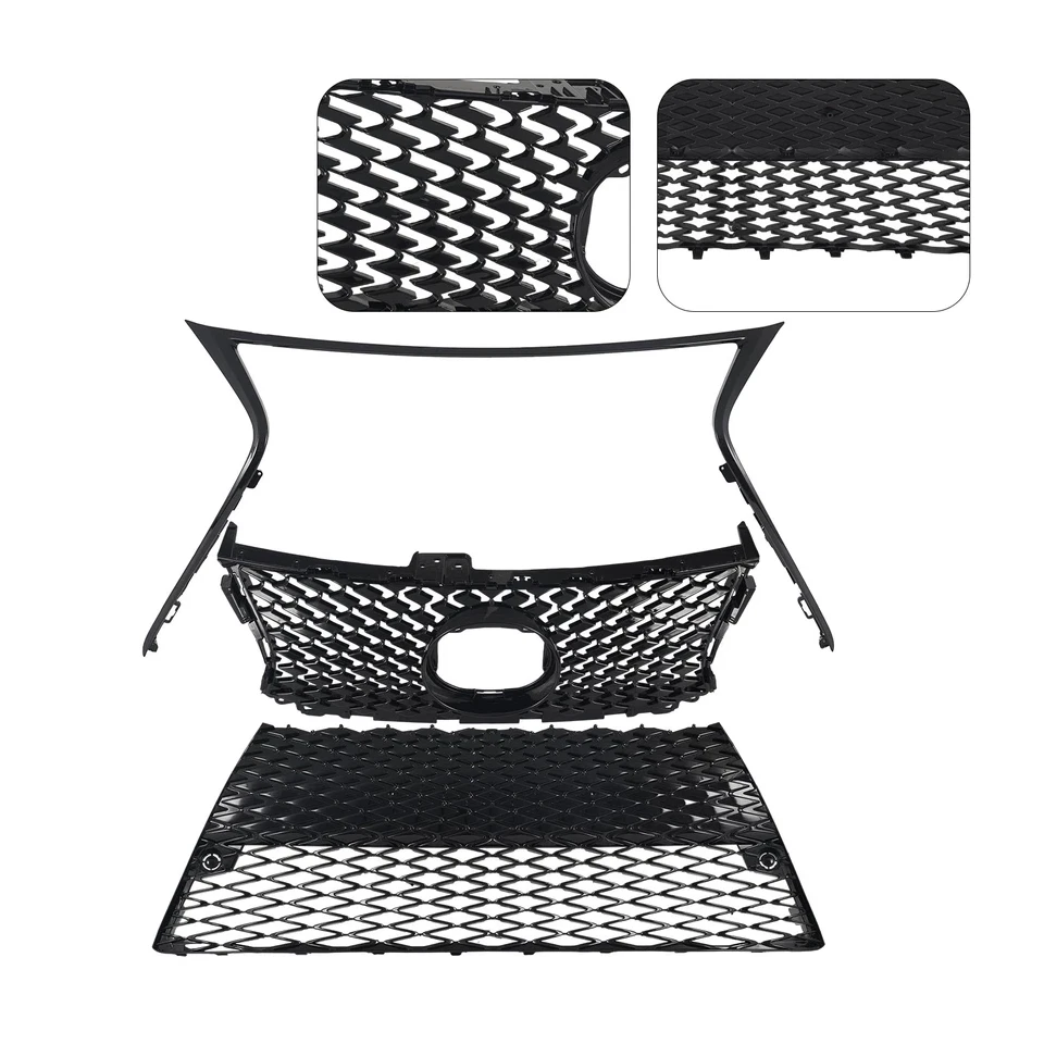 Parrilla delantera deportiva negra brillante para Lexus IS200t IS250 IS350 F 2014-2016 Foto 3 de 4