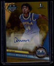 2023 Bowman University Chrome #BCPA-DWI Devin Williams Auto Gold Refractor /50