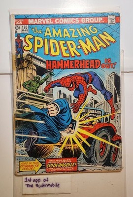 THE  AMAZING SPIDER-MAN #130 March 1974 HAMMERHEAD IS OUT and SPIDERMOBILE 