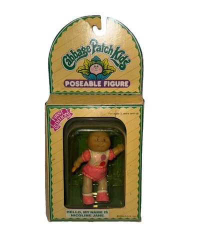 1984 Cabbage Patch Kids Poseable Figure Girl Nicoline Jane