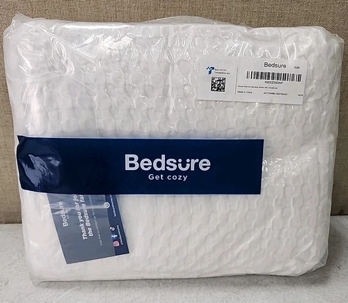 NEW Bedsure Cooling Bamboo Waffle KING Blanket 140" x 90" White