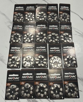 Rayovac 312 Loud and Clear Hearing Aid Battery.  Lot of 20 Packs Exp Oct 2026