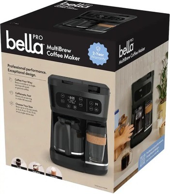 bella PRO - MultiBrew 12-Cup Drip & Single-Serve Coffee Maker - Black  Stainless | eBay