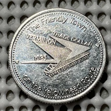 Vermilion AB CANADA 1985 Trade DOLLAR Token for J.R. Robson High School Reunion