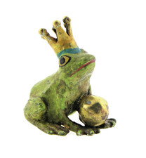 Wiener Bronze Bergmann "Froschkönig"  40mm, handbemalte Miniatur-Skulptur, ~1900