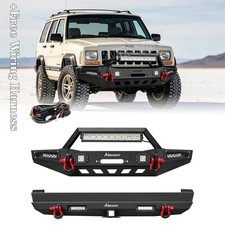 Off-road For 1984-2001 Jeep Cherokee Xj Front Rear Bumper Wwinch Plate Lights