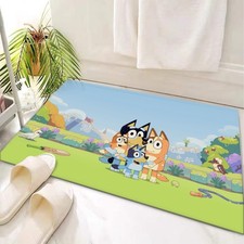 Top Bluey's Happy Family Print Door Mat Rug Carpet With Non-slip Backing