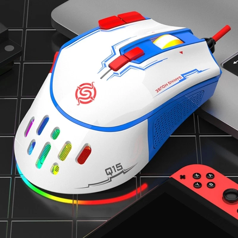 RGB Gaming Mouse Macro Programming USB Optical 6400DPI 9 Buttons for Game Office - Image 4 of 4