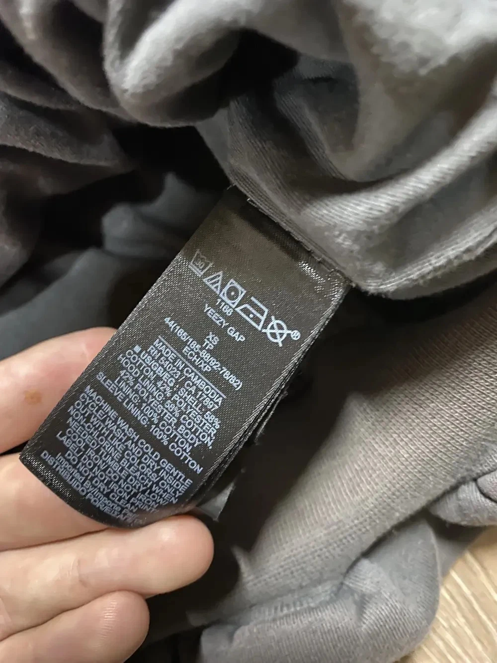 Felpa con cappuccio Xs Yeezy Gap Engineered Balenciaga Colomba USCITA ORIGINALE Grigio