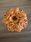 Salt Dough European Peasant Woman & 5" Floral Wreath 1970-80 — photo 3