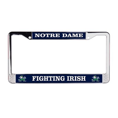 Notre Dame Fighting Irish NCAA 3D 2-Hole Chrome Metal License Plate Frame