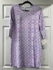Lulu B XS Lilac Purple Patterned 3/4 Sleeve Dress Upf50