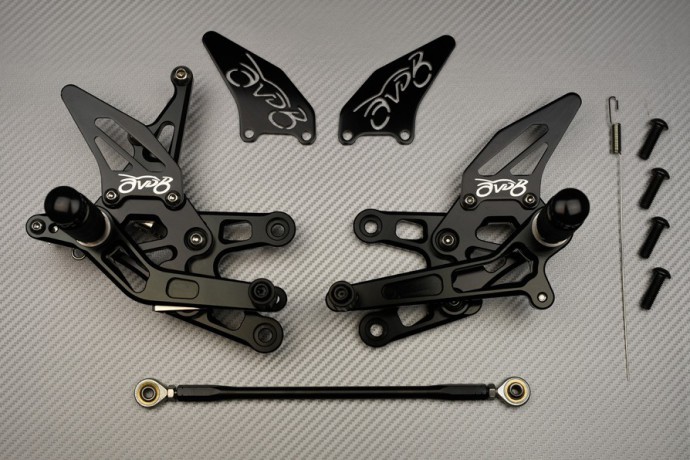 Platine repose pied Kawasaki ZX10R 2006 2007 commande reculée noire ZXT00D