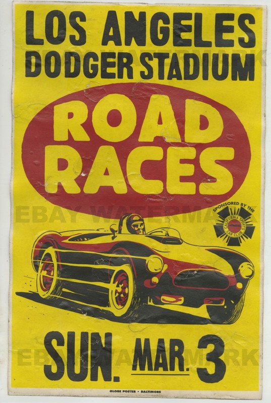 1960's Shelby AC Cobra Dodger Stadium Race Vintage Advertising Poster 11x17 Ford