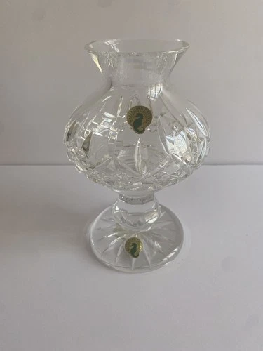 Vintage Waterford Crystal Alana Hurricane Lamp and Globe Candle Holder 7-½"