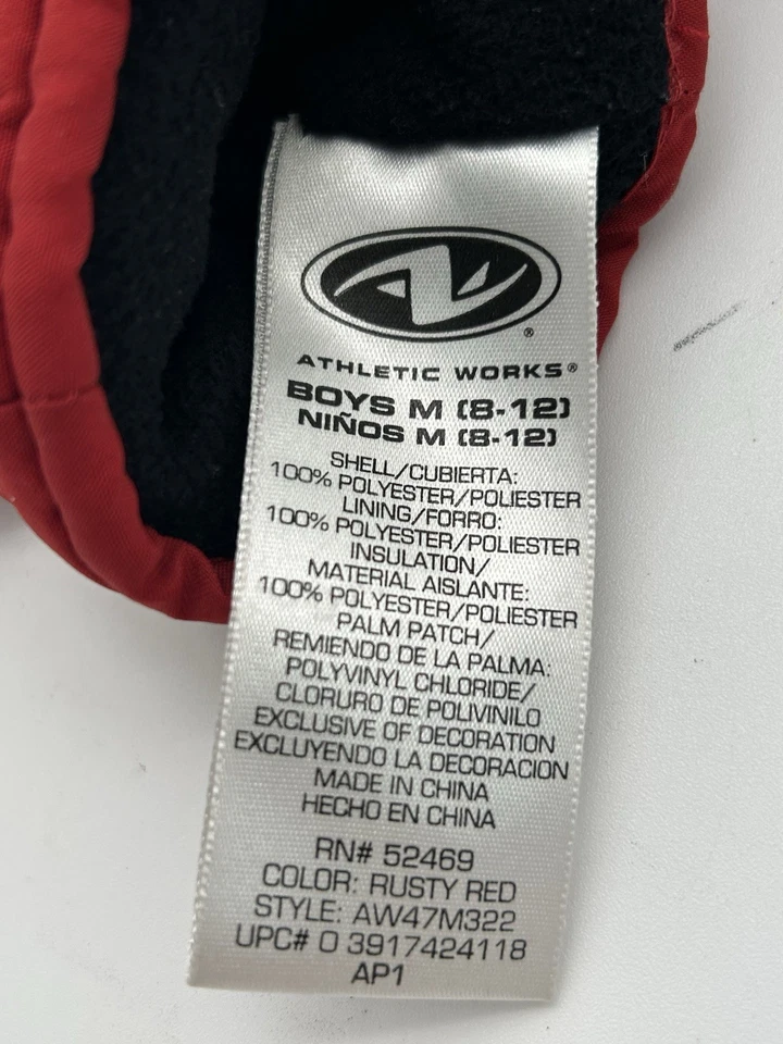 Faded Glory Boys Red Thinsulate Snow & Ski Gloves M — 第 3/3 张图片