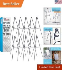 Black Aluminum Display Easel 66" Portable Adjustable Sign Stand 10-Pack