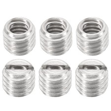 6 Pcs Iron Tripod Thread Adapter Mount 1/4"-20 Male to 3/8"-16 Female, Silver 
