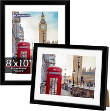 8X10 Picture Frame Set of 5 or 2, Black Photo Frames Display 8"X10" Pictures