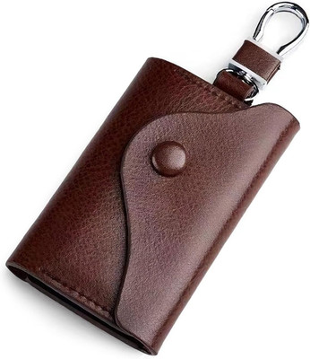 Genuine Leather Key Case for Men Women - Large Capacity Key Holder Bag