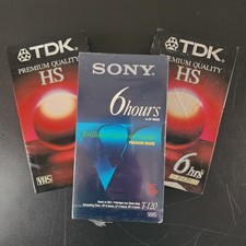 Lot of 2 TDK, 1 Sony Premium Quality T-120 Blank VHS Video Tapes NEW in Package