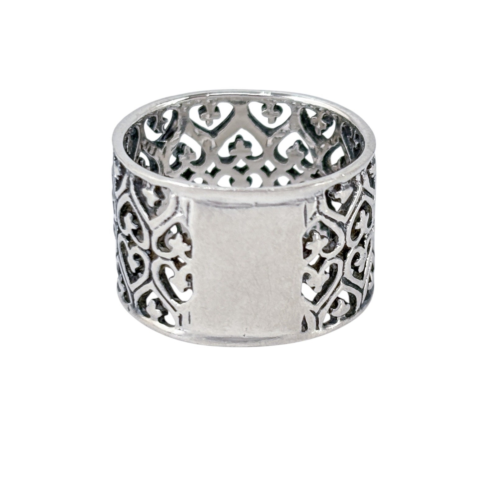 Oxidized Heart Cross Pattern Ring | Vintage Sterl… - image 4