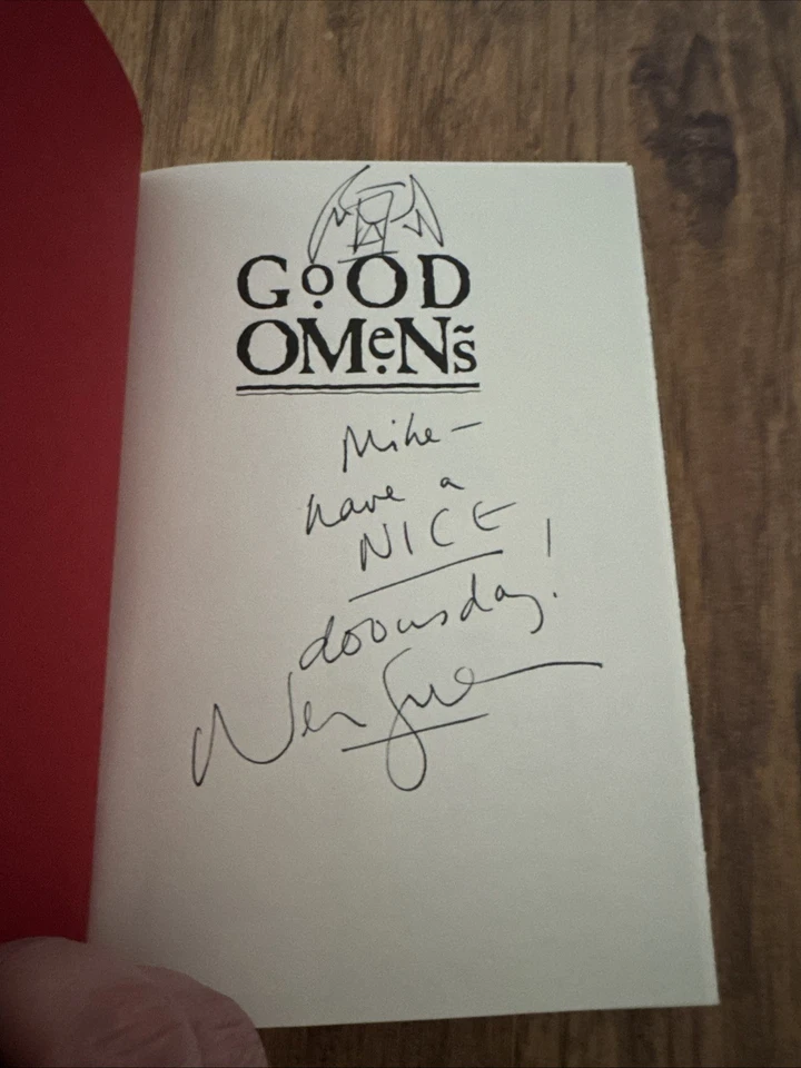 Good Omens 1st Printing 1st Edition Signed Neil Gaiman Terry Pratchett Hardcover - Image 3 of 4