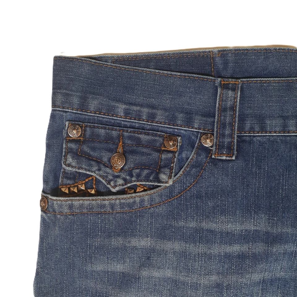 Jean Cutoff Shorts True Religion Blue Women Rise=11i Inseam=12i Waist=41i - Image 3 of 4