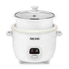 AROMA® 6-Cup Rice Cooker & Food Steamer with Bonded Granite® Nonstick Ceramic &