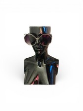 Women  s Hippie Retro Y2k Oversize circle Lens Round Runway Sunglasses