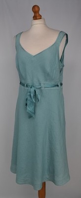 Ladies Rocha John Rocha Mint Green 100% Linen Dress Size UK 16 Petite