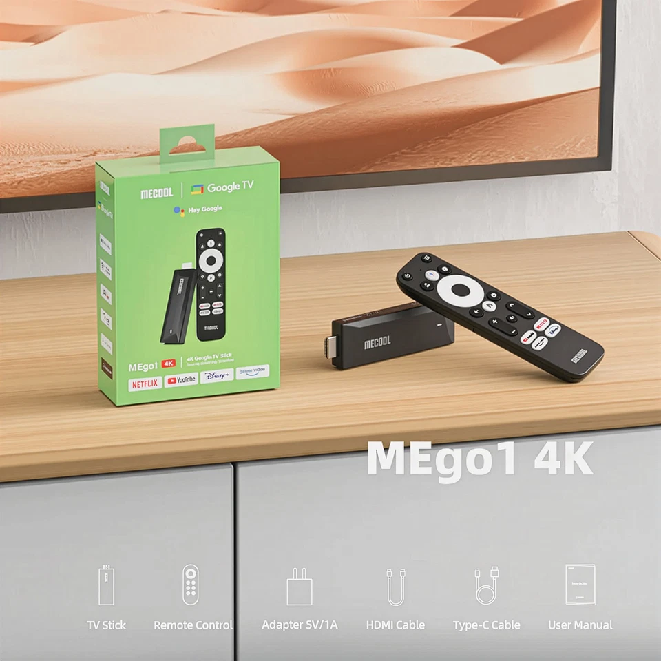 Google TV Stick Mediaplayer Box WLAN Mecool MEgo1 4K UHD Bluetooth 5.1 HDR10+ - Bild 3 von 4