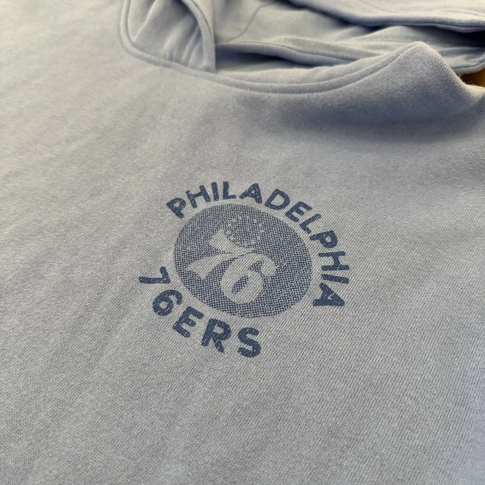 '47 Brand Philadelphia 76ers Flax Blue Hoodie Size Women's Medium NWT  - Image 2 of 4