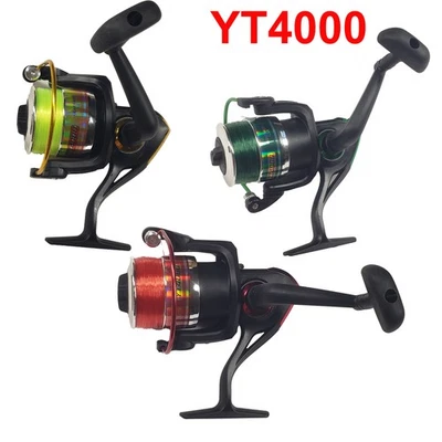 TOP-HX Freilaufrolle Allroundrolle Angelrolle YT4000 Grün, Gelb oder Rot mit Schnur