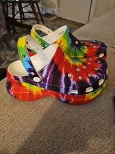 Crocs Bae Platform Multicolor Rare Clogs Tie Dye Womens Sz 7