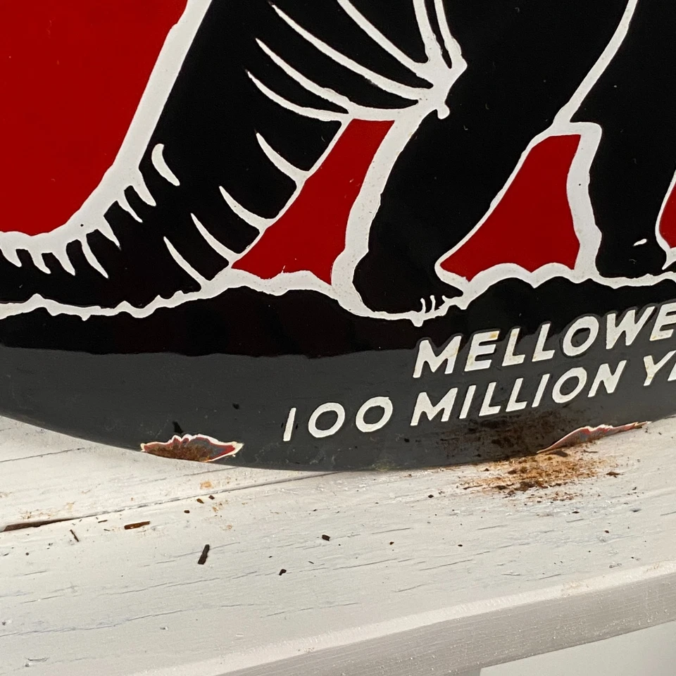 Sinclair Enamel Sign - Ø 50cm (19.7") - Garage Motor Oil Metal Advertising Decor - Image 4 of 4