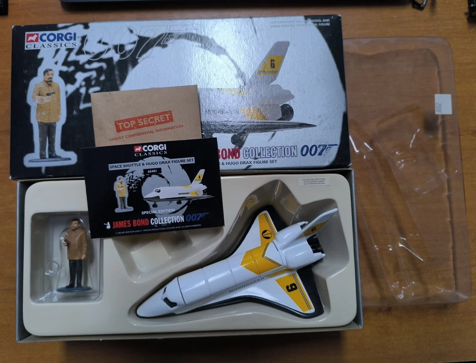 1:50 CORGI N° 65401 " JAMES BOND SPACE SHUTTLE & HUGO DRAX FIGUR SET " - Photo 2/3