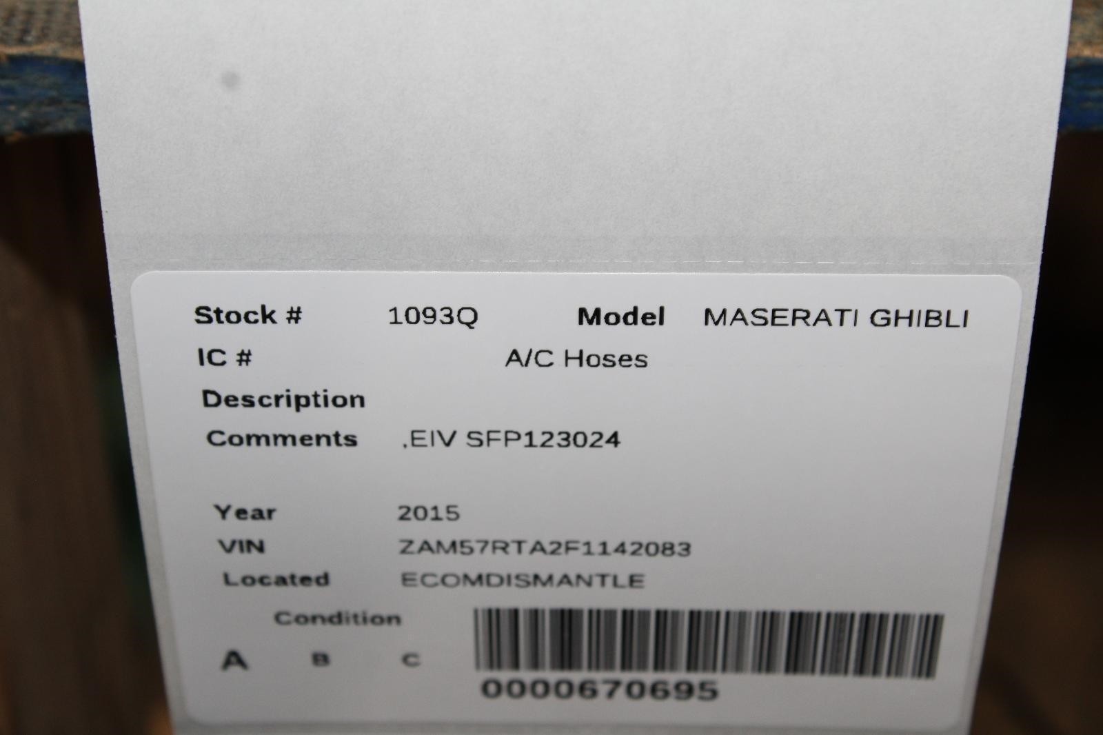Maserati Ghibli 2014-2017 Ac hose