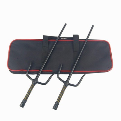 Superdo Cylinder Metal Martial Arts Sai & Case (Black, 19)