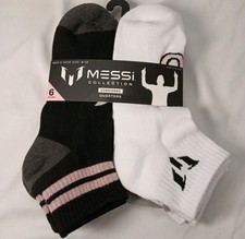 Messi Collection Cushioned Quarters Socks 6 Pairs Men s Size 6-12 Women's 10-13