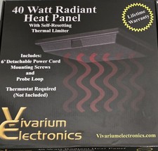Vivarium Electronics 40 Watt Radiant Heat Panel Bearded Dragon Crested Gecko NEW