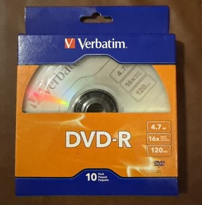 Verbatim 4.7 GB Recordable Disc DVD-R Ver.2.1 (10-Pack) - New - Sealed in Box